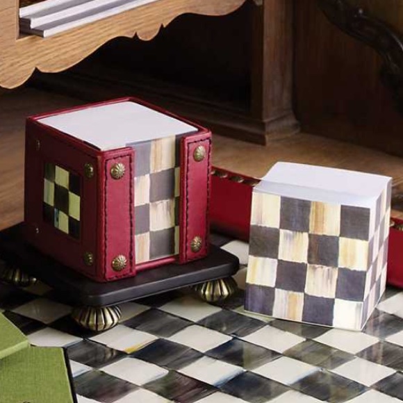 MacKenzie-Childs Courtly Check Sticky Note Pad Cube - NEW - Picture 3 of 6